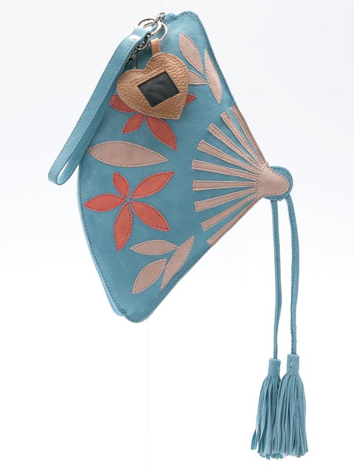 Sarah Chofakian Suede Clutch, Women's, Blue, Goat Skin