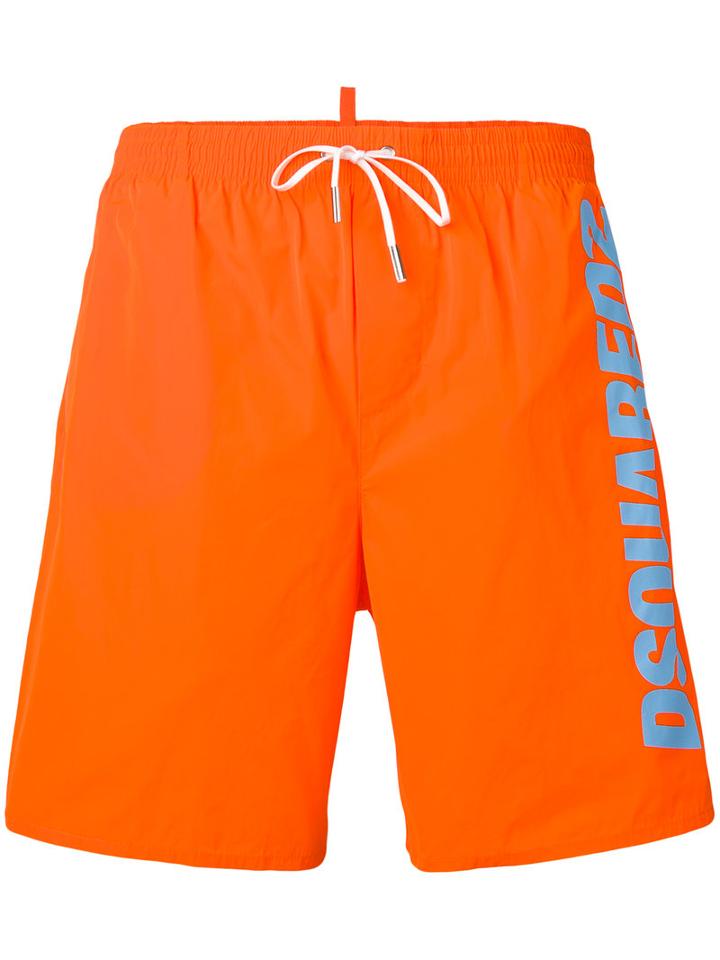 Dsquared2 - Side Logo Swim Short - Men - Polyester - 52, Yellow/orange, Polyester