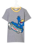 Fendi Kids Teen Skateboard T-shirt - Grey