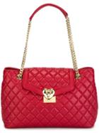 Love Moschino Large Quilted Shoulder Bag, Women's, Red