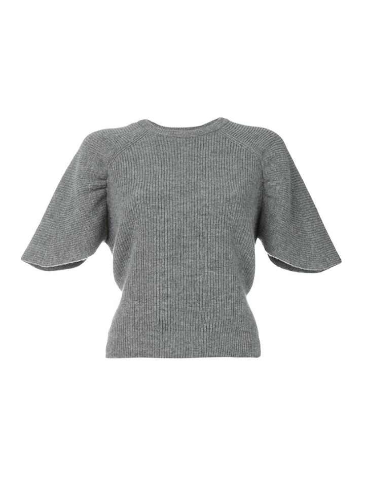 Red Valentino Tulip Sleeve Knitted Top - Grey