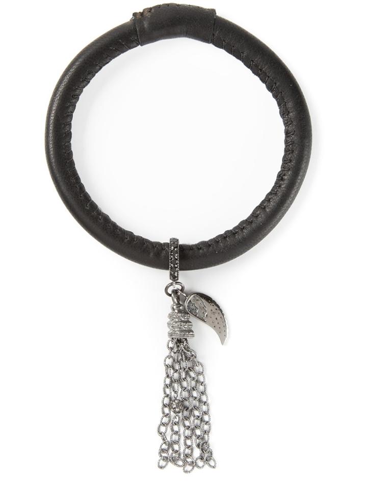 Loree Rodkin 18kt Gold Diamond Pavé Hamsa Bracelet - Black
