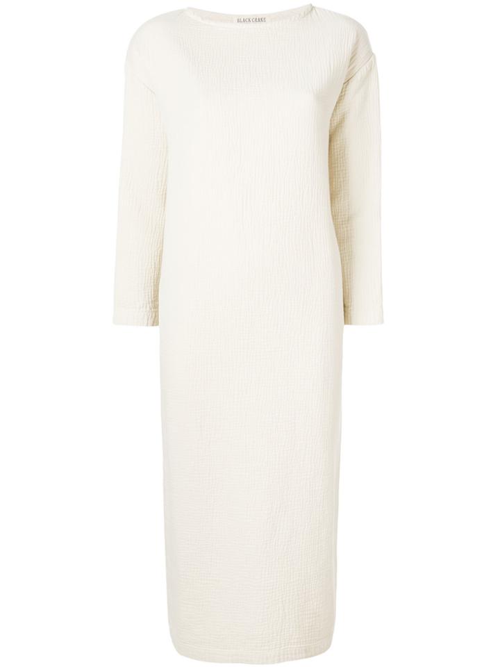 Black Crane 22 Textured Long Dress - White