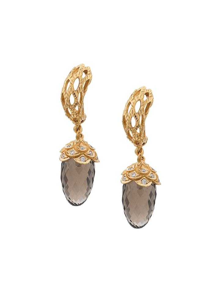 Carrera 18kt Yellow Gold, Diamond And Quartz Drop Earrings - 30101