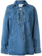 Pony Stone Open-collar Shirt - Blue