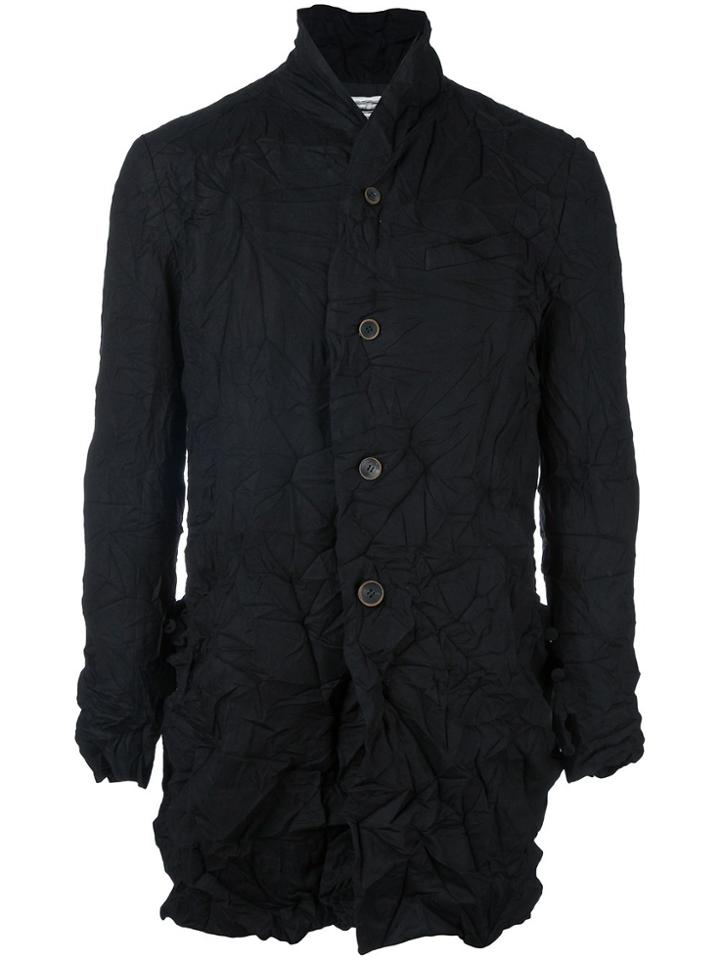 Individual Sentiments Woven Shawl Collar Jacket - Black