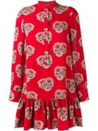 Alexander Mcqueen Poppy Print Mini Dress, Women's, Size: 46, Red, Silk