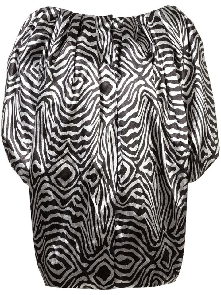 Halpern Structured Puff Cocktail Dress - Black