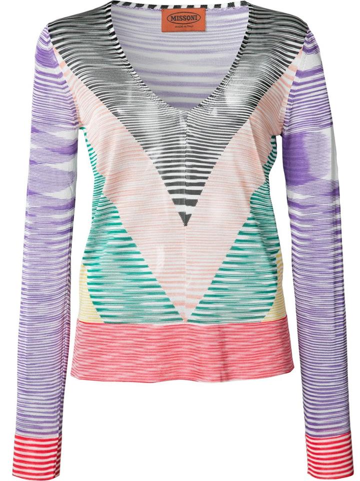 Missoni Sheer Zig-zag Print Top - Multicolour