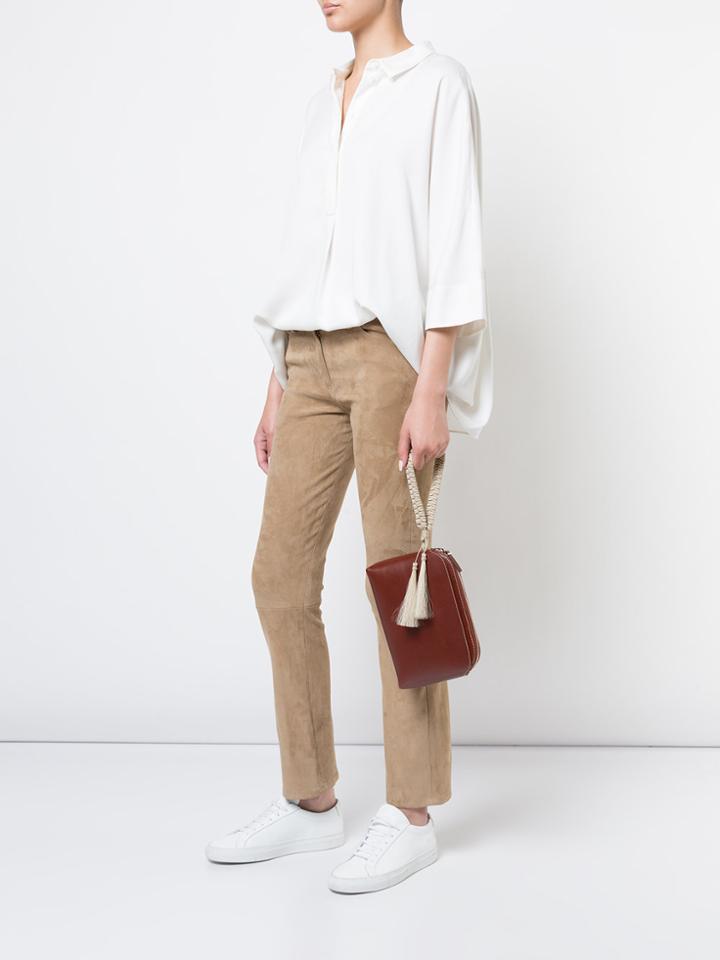 The Row Tasseled Wristlet Clutch - Brown