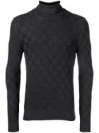 La Fileria For D'aniello Checkered Pattern Sweater - Grey