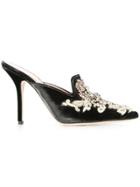 Alberta Ferretti Embellished Mule Pumps - Black