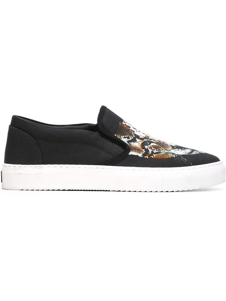Marcelo Burlon County Of Milan Guadalupe Slip-on Sneakers, Women's, Size: 36, Black, Rubber/leather/cotton