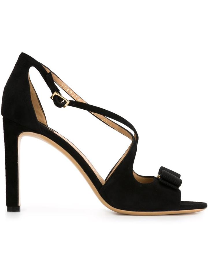 Salvatore Ferragamo Gabrielle Sandals, Women's, Size: 34.5, Black, Suede/leather