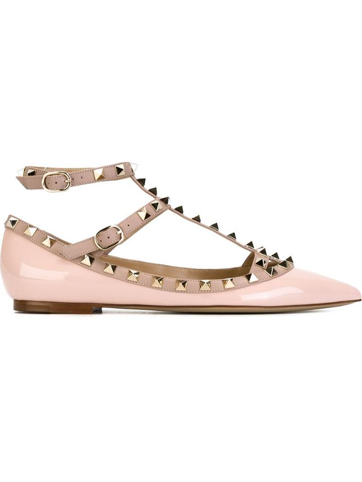 Valentino Garavani Rockstud Ballerinas, Women's, Size: 35.5, Pink/purple, Leather