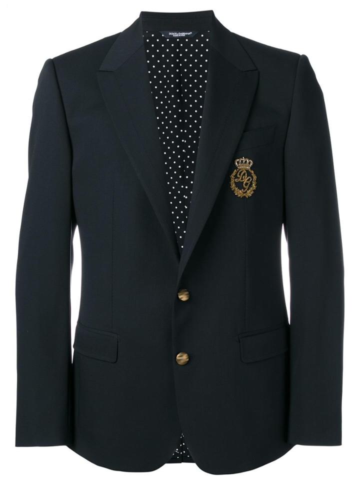 Dolce & Gabbana Logo Crown Blazer - Black