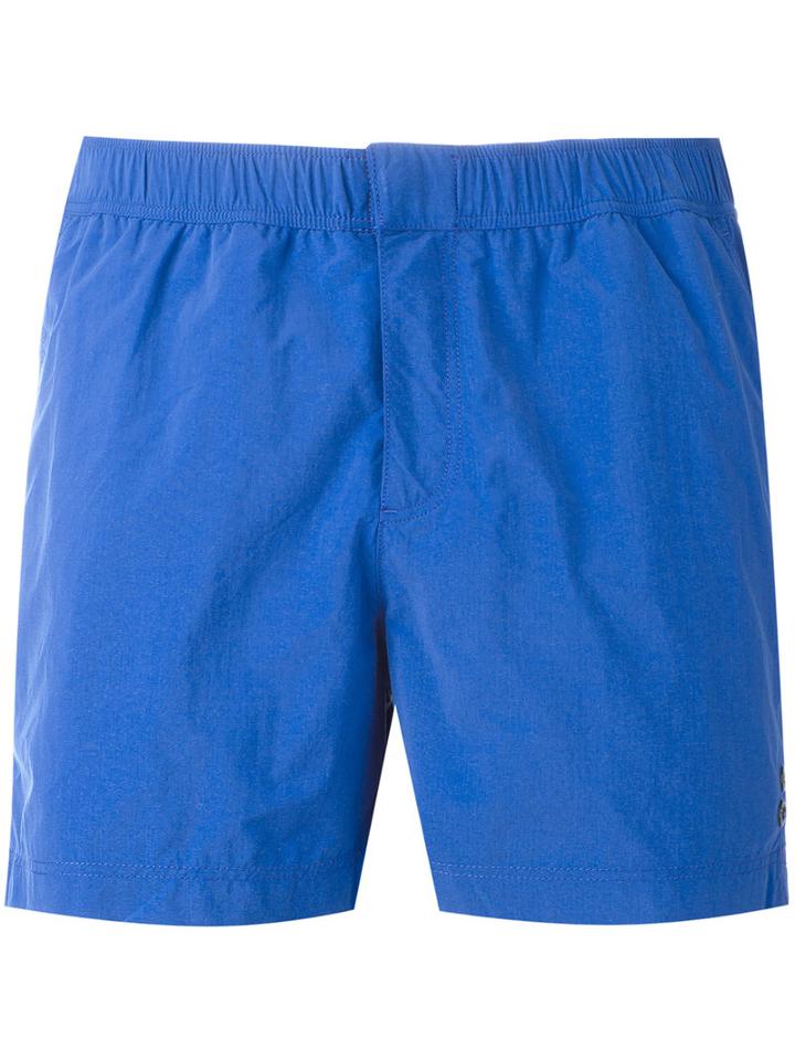 Ron Dorff Eyelet Swim Shorts, Men's, Size: Medium, Blue, Polyamide/polyester