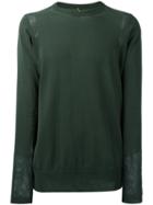 Oamc Mesh Panel Sweatshirt, Men's, Size: Xl, Green, Cotton/polyamide