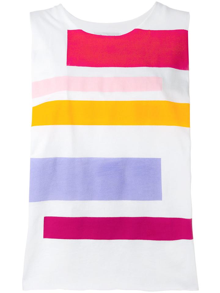 Io Ivana Omazic - Striped Tank Top - Women - Cotton - S, White, Cotton