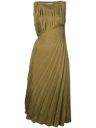Nehera - 'darci' Pleated Mini Dress - Women - Polyester/cupro - 36, Green, Polyester/cupro