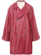 Yohji Yamamoto Vintage Corduroy Trench Coat - Red