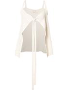Marni Ribbed Tie Fastening Cardigan, Women's, Size: 38, White, Cotton/polyamide