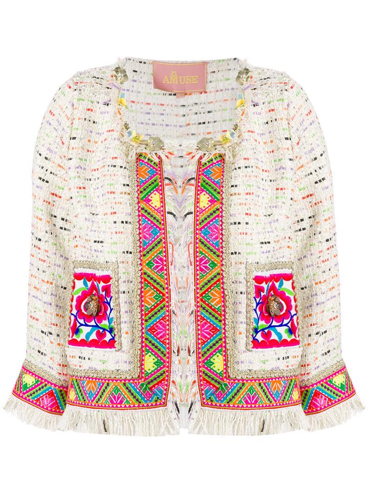 Amuse - Extra Tweed Jacket - Women - Polyester/spandex/elastane - S, White, Polyester/spandex/elastane