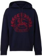 Burberry Crest Print Hoodie - Blue