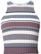 Elizabeth And James Striped Knit Tank Top, Women's, Size: Xs, White, Viscose/nylon