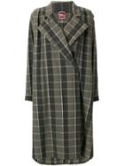 Issey Miyake Pre-owned Oversize Check Coat - Green