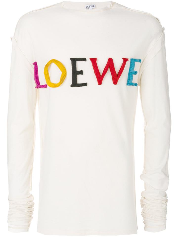 Loewe Longsleeved Logo T-shirt - White