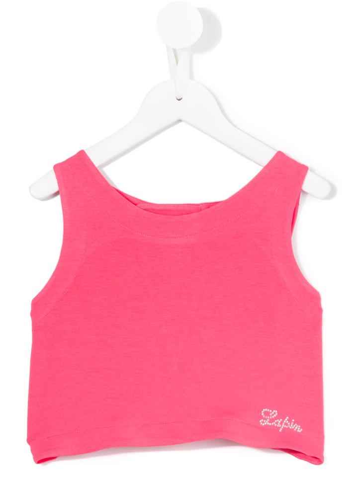 Lapin House - Wrap Cropped Blouse - Kids - Spandex/elastane/viscose - 10 Yrs, Pink/purple