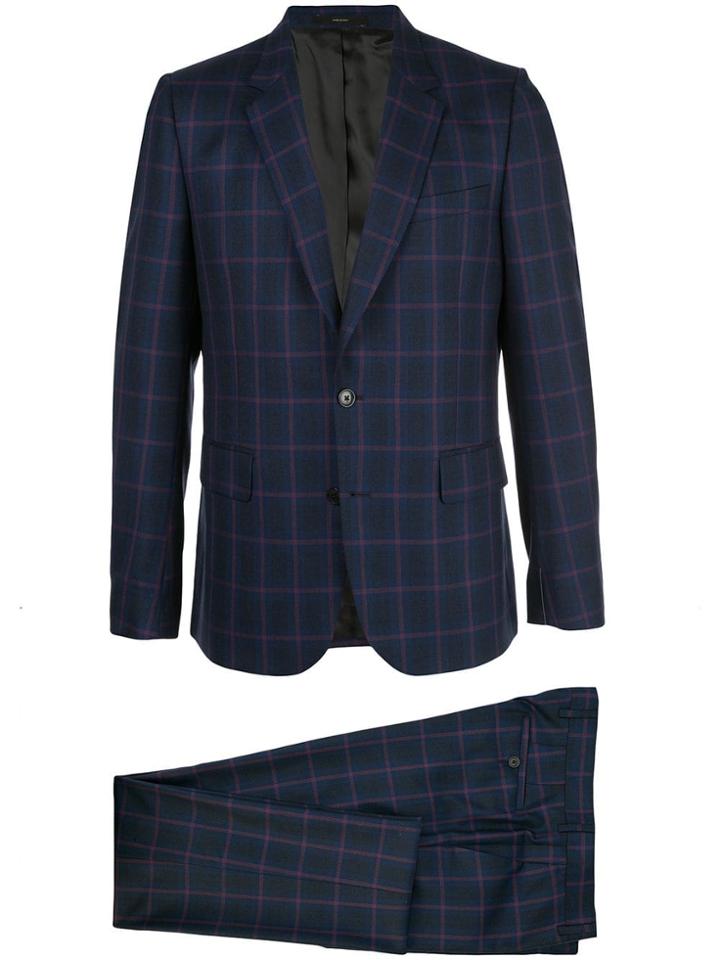 Paul Smith Checked Two Piece Suit - Blue