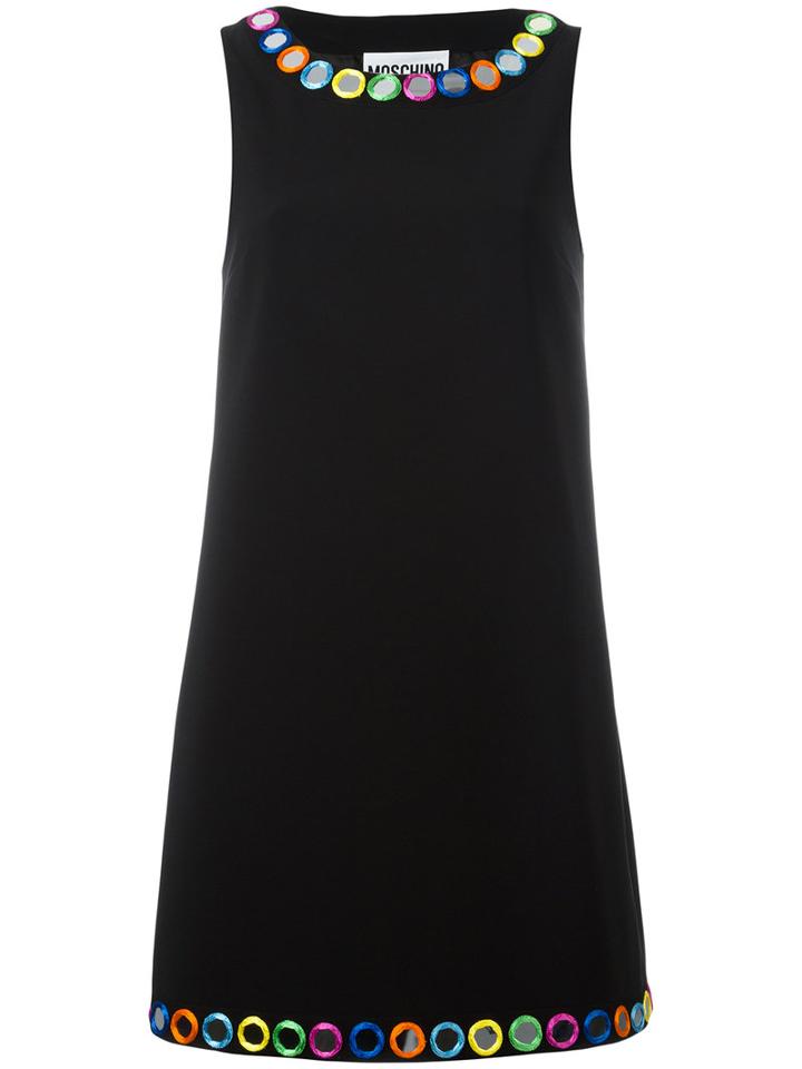 Moschino - Mirror Embroidered Dress - Women - Polyester/acetate/rayon/triacetate - 44, Black, Polyester/acetate/rayon/triacetate