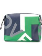 Salvatore Ferragamo Square Clutch, Men's, Blue, Pvc/calf Leather