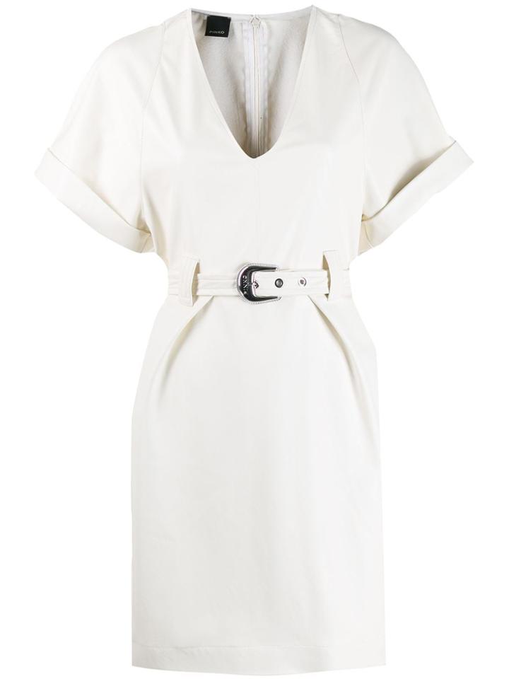 Pinko Belted Mini Dress - White