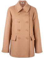 Stella Mccartney Pocket Detail Peacoat, Women's, Size: 40, Brown, Cotton/polyamide/viscose/wool