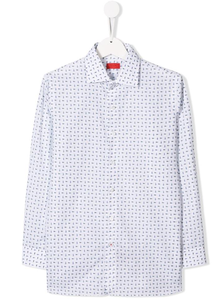 Isaia Kids Teen Paisley Print Shirt - White