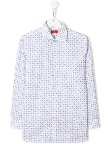 Isaia Kids Teen Paisley Print Shirt - White
