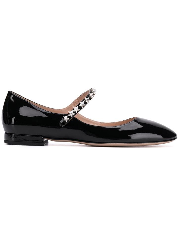 Miu Miu Patent Ballerina Shoes - Black