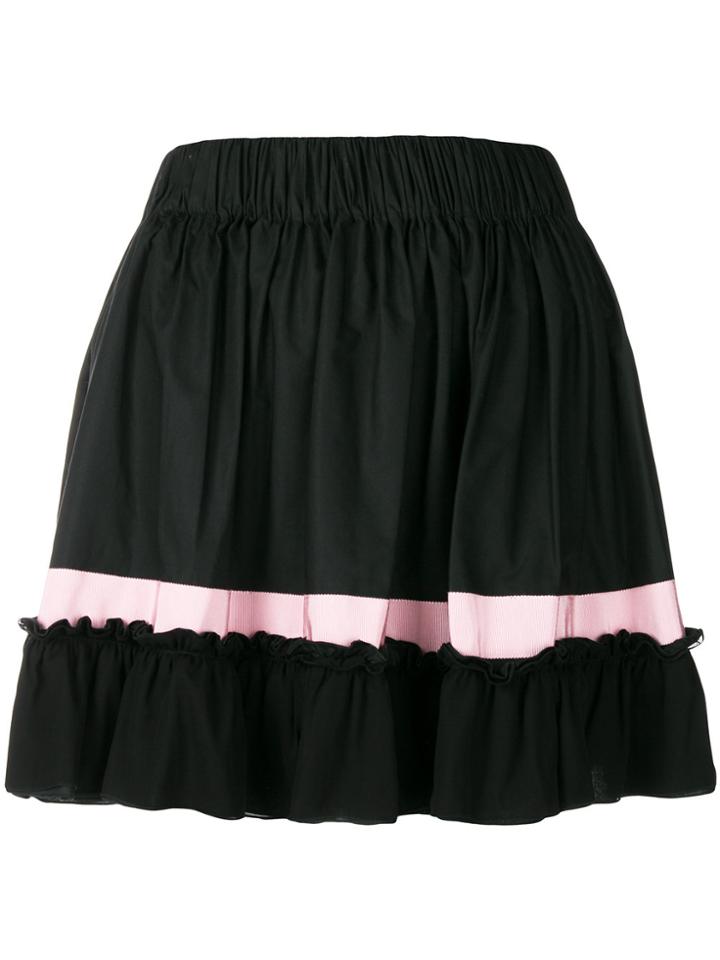 Brognano Contrast Flared Skirt - Black