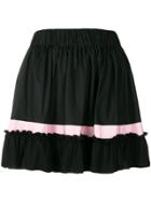 Brognano Contrast Flared Skirt - Black