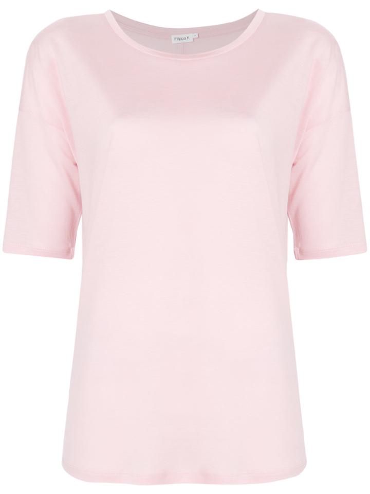 Filippa-k Scoop Cropped Sleeve Top - Pink & Purple