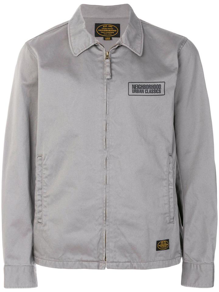 Neighborhood Zipped Logo Patch Jacket - Grey