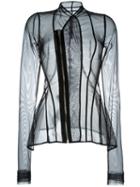 Rick Owens Lilies Sheer Zip Jacket, Women's, Size: 44, Black, Polyamide/spandex/elastane