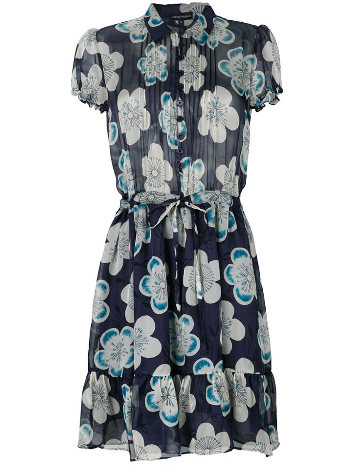 Emporio Armani Flower Print Dress - Blue