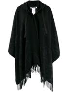 Mcq Alexander Mcqueen Swallow Print Cape Jacket - Black