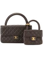 Chanel Vintage Classic Flap Bag With Micro Bag - Brown