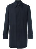 Ermenegildo Zegna Classic Mid Coat, Men's, Size: 52, Blue, Wool/cupro/lamb Skin