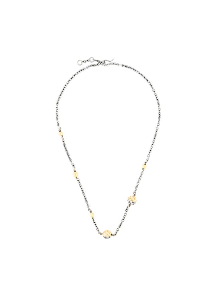 Bottega Veneta Intrecciato Necklace - Metallic